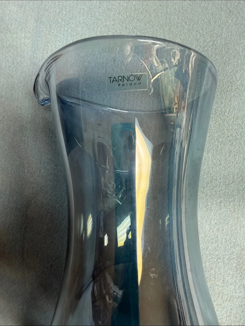 Tarnow Smokey Blue Glass Vase - Poland